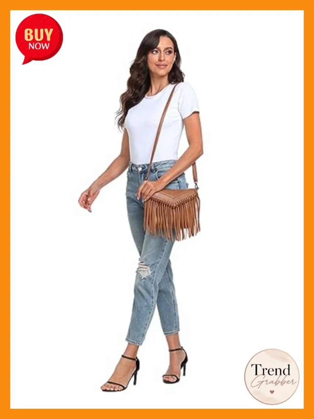 Faux Leather Hobo Fringe Crossbody Tassel Purse Vintage Envelope Handbag